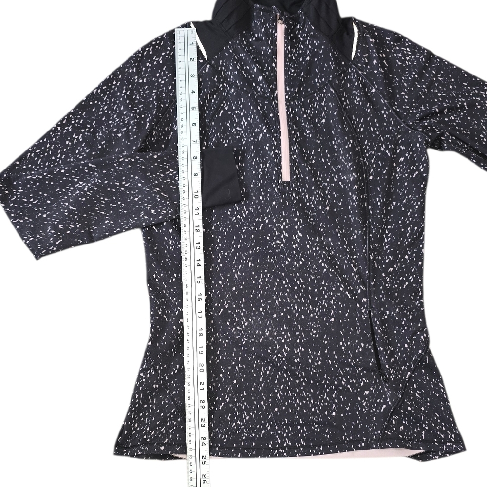 Lululemon Lightweight Black and White Speckled 1/4 Zip Long Sleeve Top Size 8 - Picture 3 of 7
